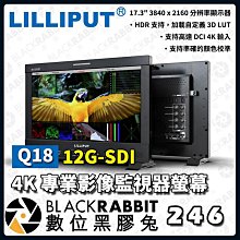 數位黑膠兔【LILLIPUT 利利普 Q18 17.3" 12G-SDI 4K 專業影像 監視器螢幕 】監控 監看螢幕 顯示器 液晶 遠端控制