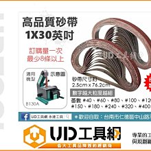 @UD工具網@ 台灣製 1X30英寸 桌上型砂帶機專用砂紙 適用 B130A 砂布環帶 砂紙 砂紙機 砂布環帶機