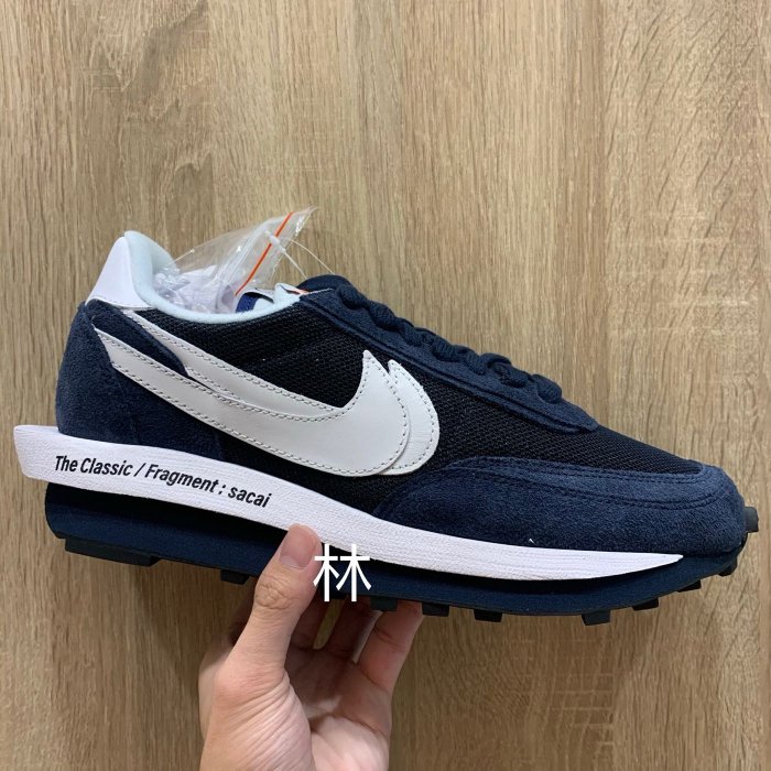 全新現貨Fragment x Sacai x Nike LDWaffle 藍白海軍藍閃電藤原浩三方