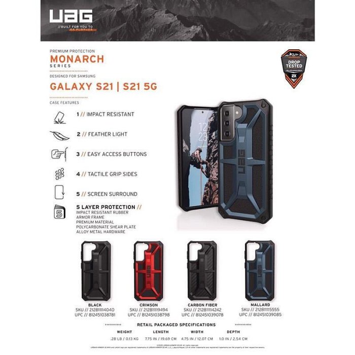 Uag Monarch 手機殼適用於三星 Galaxy S22 S21 Ultra  S22 Ultra S22 S2