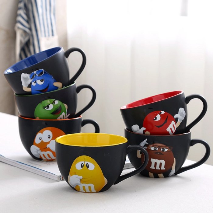 [現貨]M&M Mug巧克力碗杯 紀念擺設馬克杯 大容量杯子m&m 可愛卡通獨 獨特創意周邊 生日交換禮物