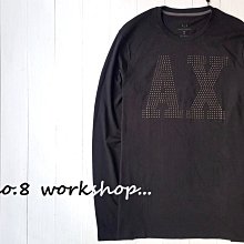 【A/X男生館】ARMANI EXCHANGE鉚釘LOGO長袖T恤【AX001N1】(XS-M-L)