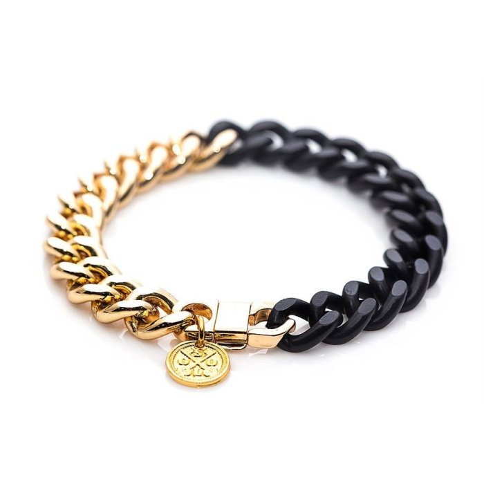 美國東村【SOLO】撞色鍊條手鍊 Contrast Color Chain Bracelet 黑金 黑銀 球鞋 百搭