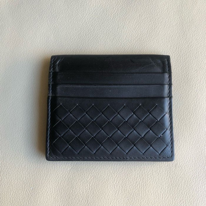 [熊熊之家3]保證正品 Bottega Veneta BV 黑色 小皮夾 鈔票夾 信用卡夾