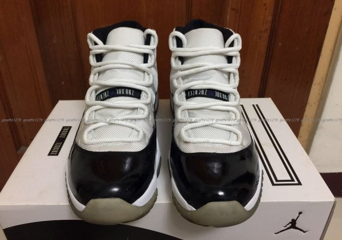 2手美品Nike Air Jordan 11 Retro Concord 喬丹11代黑白原版配色us10.5