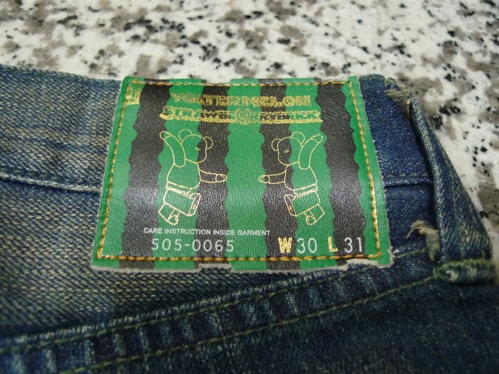 LEVIS x CLOT x BE@RBRICK 505 EDC 水洗刷紋西瓜褲| Yahoo奇摩拍賣