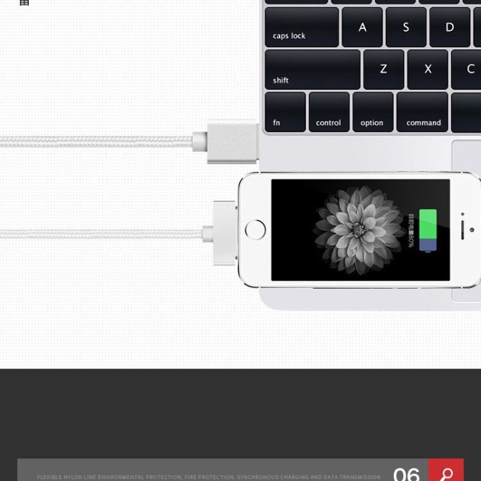 適用於蘋果4 i4s 平板充電線 充電傳輸線 編織 圓條1米 i4/i4s充電線 數據線-337221106