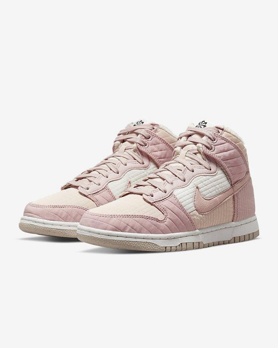 NIKE W DUNK HIGH LX NEXT NATURE 玫瑰粉 高筒 絨毛 DN9909-200