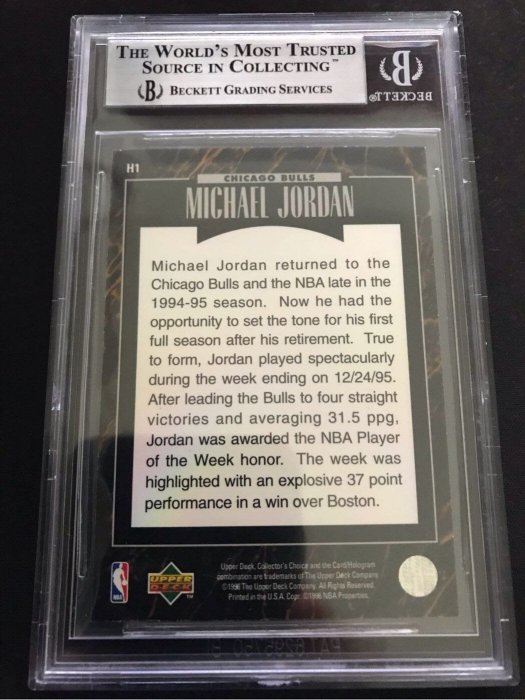 🐐1995-96 Upper Deck Predictor Player Of The Week Redemption #H1 Michael Jordan