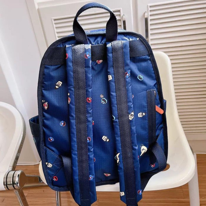 LeSportsac x Sesame Street 芝麻街 3747 雙主袋多夾層設計 大容量 輕量雙肩降落傘防水後背包 書包 旅行 限量推薦
