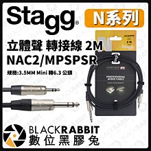 數位黑膠兔【 Stagg N系列 立體聲 轉接線 2M NAC2/MPSPSR 】DN-2 樂器導線