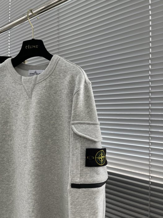 『名品站』stone Island長袖T恤 英倫風男士圓領T恤 原單大牌 外貿專櫃抓絨套頭衛衣男裝上衣11SG661