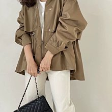 *~fuyumi boutique~*100%正韓 23F/W 有點可愛連帽抽繩風衣外套 卡其咖/米/黑