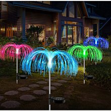 2023亞馬遜爆款太陽能水母燈太陽能煙花燈戶外花園庭院裝飾光纖燈