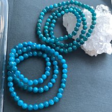 僅此一波-湖水寶藍/藍鋰輝/藍磷灰石6.3mm+3圈（三圈）手珠手鍊DIY串珠手做項鍊-點點水晶品-結緣價