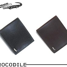 【寧寧精品*台中30年老店* Crocodile 鱷魚】黑色 咖啡色 牛皮 真皮 短夾 皮夾 0203-11011-5