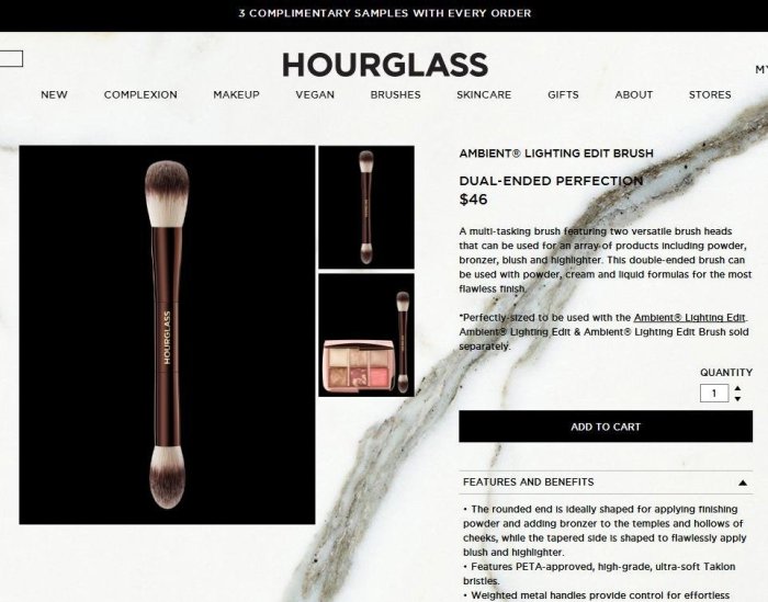 Hourglas's（定妝、修容、打亮、輪廓、腮紅刷）一隻多用雙頭刷 ag AMBIENT®LIGHTING