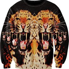 【HYDRA】波蘭 sugarpillsclth leopard sweat shirts 豹 獠牙 鏡相  長袖 衛衣 長TEE 羅志祥  S M L