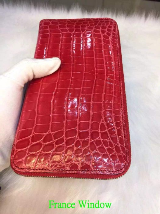 Hermes 愛馬仕 Azap wallet mint green Croco 法拉利紅 鱷魚拉鍊皮夾