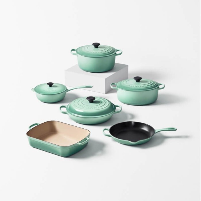 法國 Le Creuset  薄荷綠 Sage( 新色) 24cm/4.2L 新款圓形鑄鐵鍋 大耳 signature