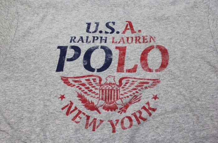 美國百分百【Ralph Lauren】T恤 男衣 RL 短袖 上衣 T-shirt Polo LOGO 灰色 J259