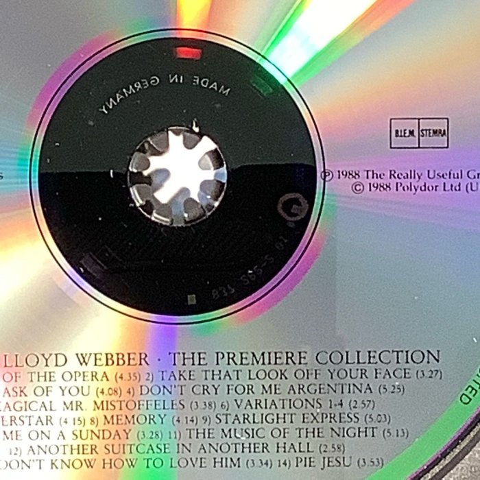 Webber韋伯音樂劇主題曲精選專輯 舊版1988年德國全銀圈版