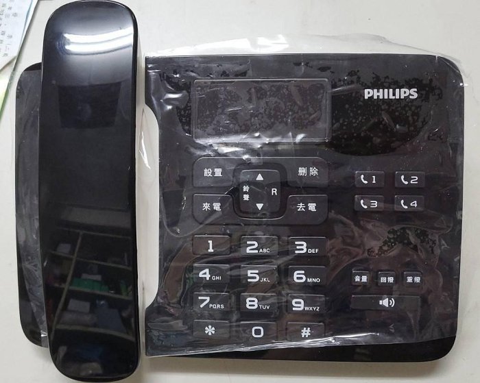 一元起標 / Philips 飛利浦 時尚設計超大螢幕有線電話 CORD492B/96 ##05-077