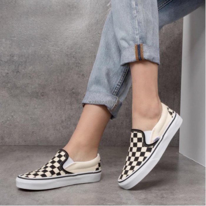 【正品】Vans Slip-On 黑白格子 懶人鞋 帆布鞋時尚休閒百搭滑板鞋 VN000EYEBWW男女鞋