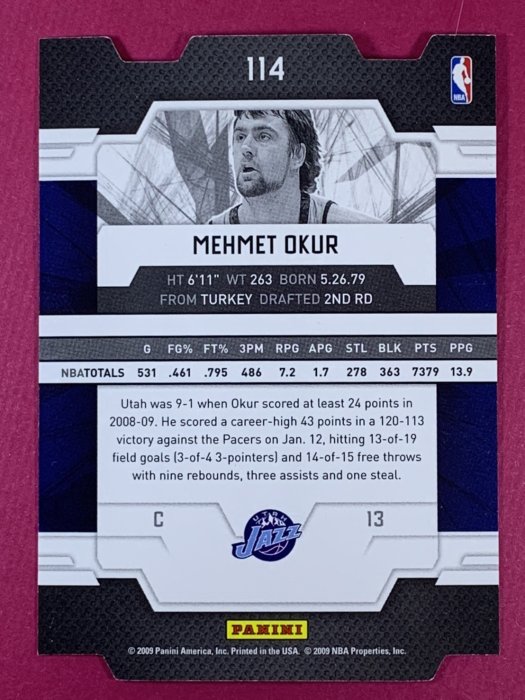 2009-10 Donruss Elite Aspirations #114 Mehmet Okur 4/13 Jazz