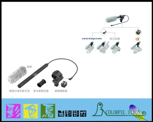 彩色鳥 (收音設備出租,攝影機出租,相機出租) SONY ECM-CG50 指向性麥克風