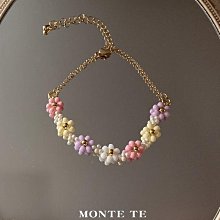 【MONTE TE手作飾品】繽紛甜美可愛風格小花拼接手鍊-現貨