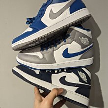 南🔥2023 4月 NIKE AIR JORDAN 1 MID 高筒 深藍554724-174 灰DQ8426-014