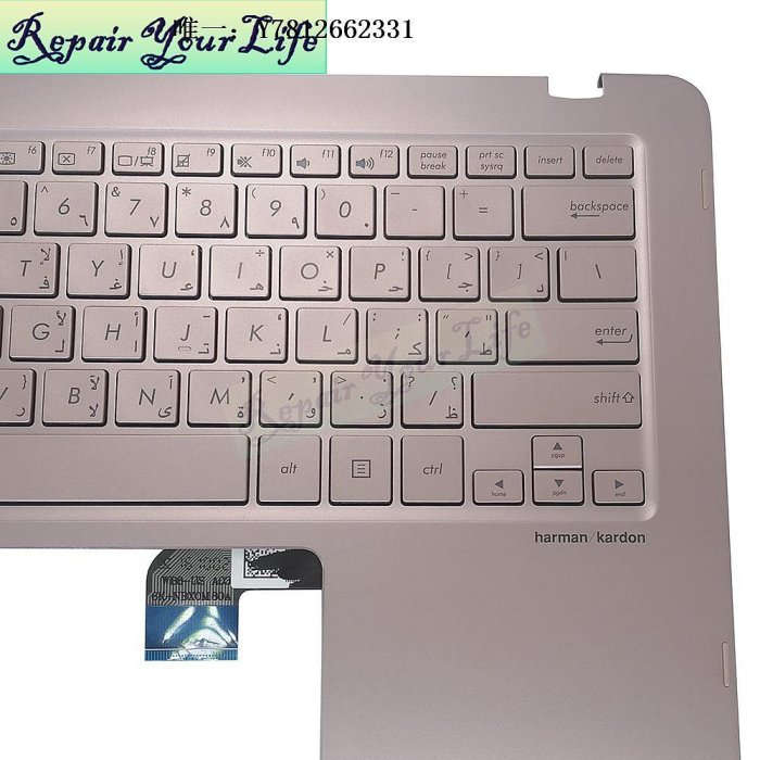 電腦零件ASUS 華碩Zenbook Flip UX360UA 筆記本鍵盤金色C殼背光 AR CF LA筆電配件