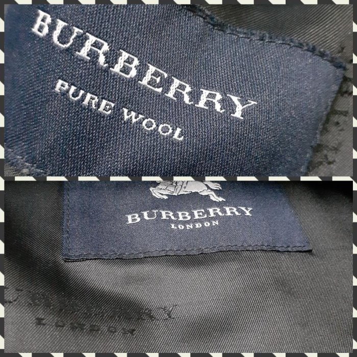 ♛ 黑貓姊vintage潮流古著♛ Burberry經典款連帽羊毛大衣外套 輕盈薄款 黑色38號（英格蘭 製）☞