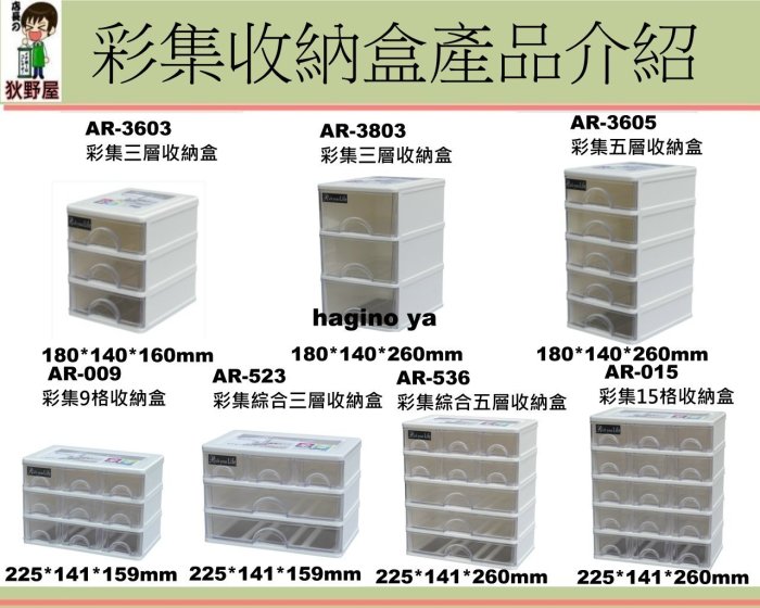 荻野屋 AR-3605 彩集五層收納盒/收納盒/整理盒/針線盒/文具分類/AR3605/直購價