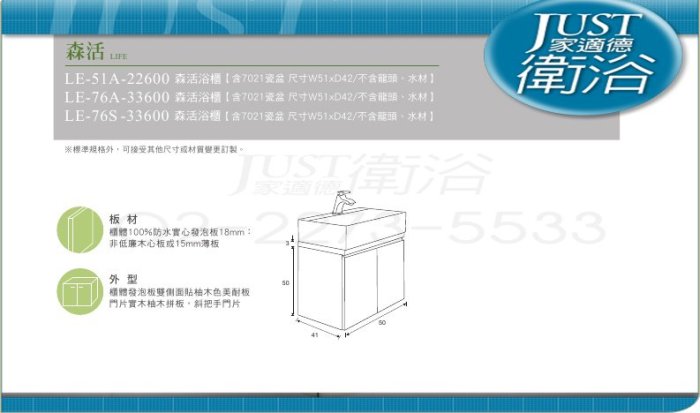 【衛浴達人】柯林斯 CORINS 風采 浴櫃 FE-80B【實體門市】