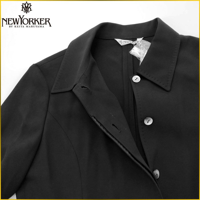 日本製 新品 NEW YORKER 兩件式套裝 襯衫型外套 及膝裙 附腰帯 OL 工作休閒 女裝 M號 A31F0N