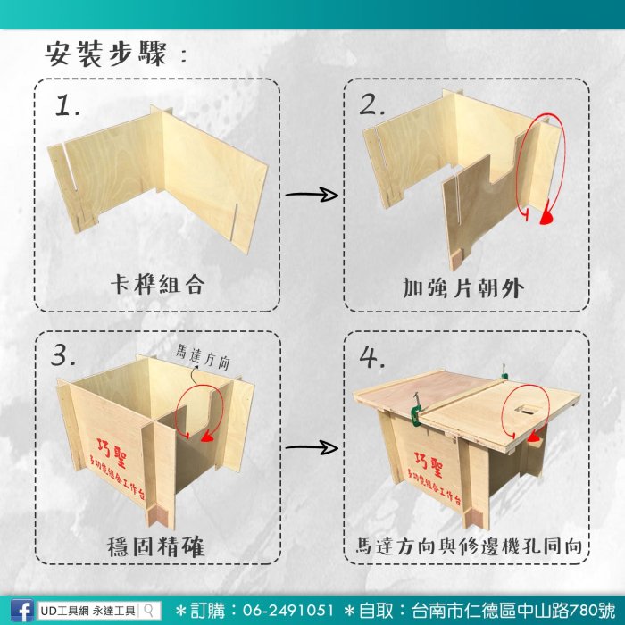 @UD工具網@專利小型組合式木工裁切工作台 快速組合安裝 方便攜帶好收納 2尺*4尺 工作鋸台 非 神佢 新巨