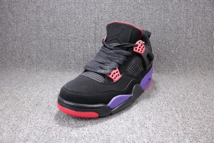 Air Jordan 4 “Raptors”黑紫 經典 中筒 休閒運動籃球鞋 男鞋 AQ3816-056