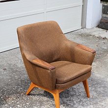 【覓得-一元起標】〔丹麥布面扶手椅〕主人椅 休閒 復古老件 沙發 單椅  北歐家具 丹麥老件 vintage 60s