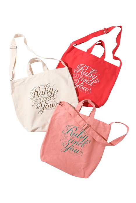 預購】日本連線RUBY AND YOU冬19再入荷カリグラフィロゴプリントBAG草