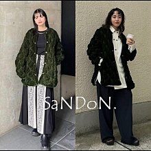 SaNDoN x『AMERI』復古色系設計剪裁優雅法式菱格絲絨絎縫束腰外套 231218