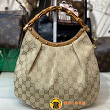 《當肯二手名品》GUCCI 緹花布 竹節 手提包 晚宴包  vintage ㊣