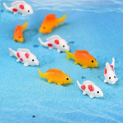 滿200出貨水族魚缸造景小動物金魚荷花荷葉裝飾品創意小魚鑰匙扣掛件