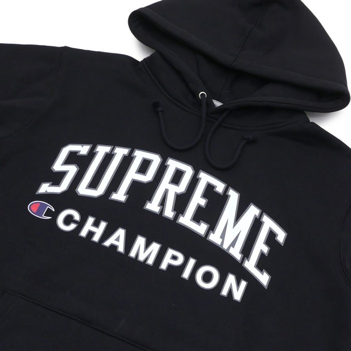 【超搶手】全新正品 2017 Supreme X Champion Hooded 冠軍 聯名 帽T 黑色 M L XL