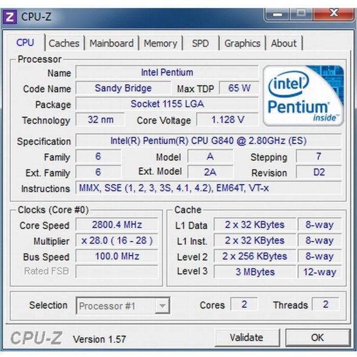 華碩P8H61-M LE主機板+Intel Pentiun G840雙核處理器+4G DDR3 RAM【 附檔板與風扇】