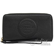 【茱麗葉精品】全新精品 COACH 專櫃商品 C4111 圓標LOGO拼接手掛式拉鍊長夾.黑 現貨