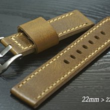 【時間探索】 Panerai 沛納海.軍錶.運動錶- 手工限量仿舊款瘋馬皮錶帶 ( 22mm )