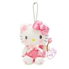 ♥小花花日本精品♥HelloKitty花仙子櫻花花瓣絨毛造型吊飾布偶鑰匙圈50144709