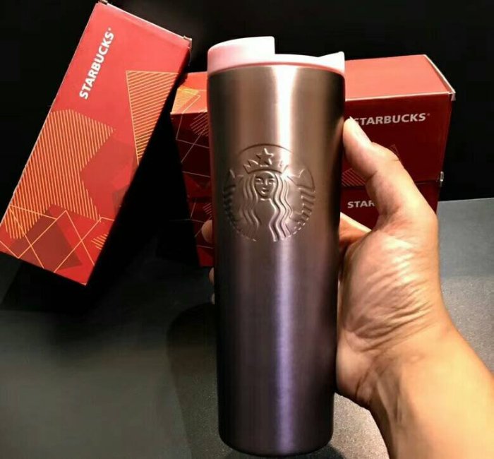 星巴克Starbucks紫色薰衣草不銹鋼雙層保溫杯473ML。X71103